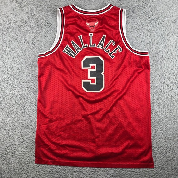 Vintage Adidas Chicago Bulls Ben Wallace #3 Jersey Men XL L + 2 Red Stitched NBA - Picture 2 of 10